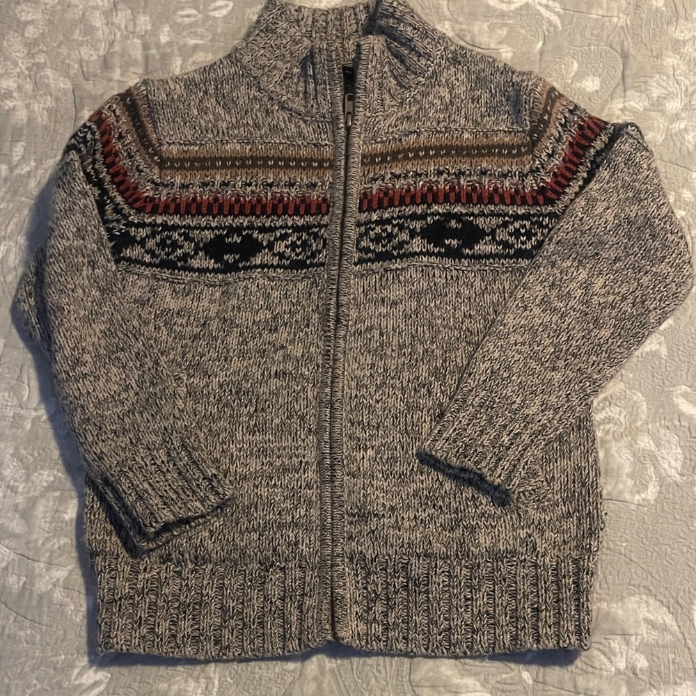 GAPKIDS Gray Patterned Knit Cardigan Sz S